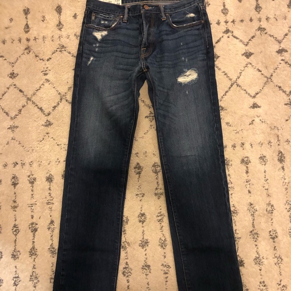Abercrombie & Fitch Other - Abercrombie Dark Wash Distressed Men’s Denim Jeans